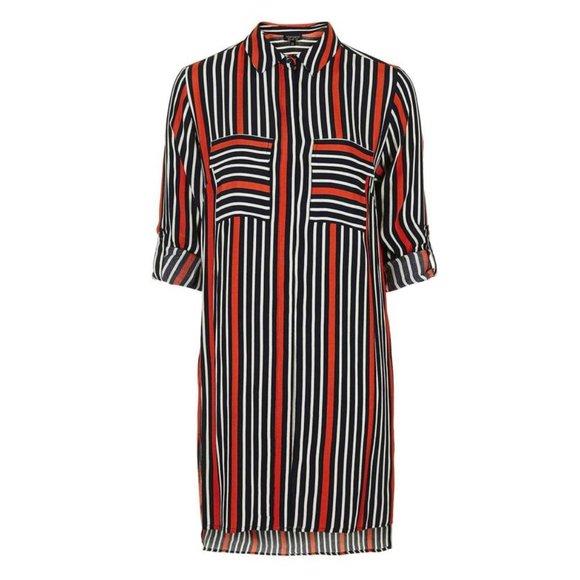 Topshop Oversized Stripe Shirt Dress, Size US 2 - Picture 1 of 6